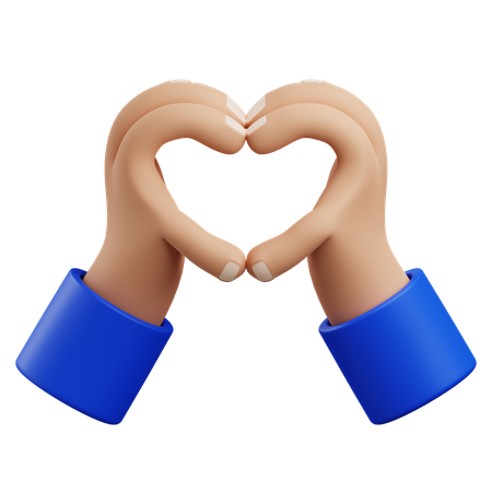 Heart Sign hand gesture  3D Icon