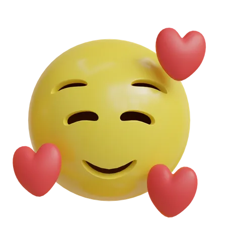 Heart Smile Expression 3 D Emoji Front Angle 3D Icon