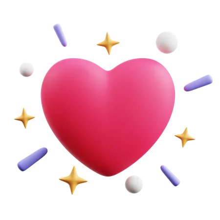Heart Sparks  3D Icon
