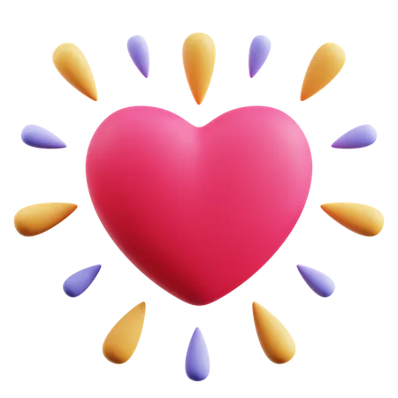 Heart Sparks  3D Icon