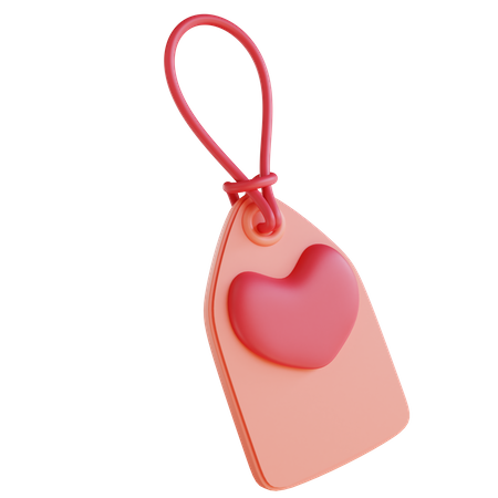 Heart Tag 3D Icon