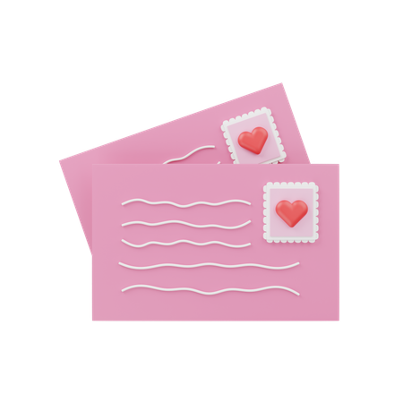 Heart Themed Greeting Card  3D Icon