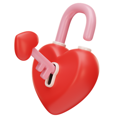 Heart Unlock  3D Icon