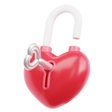 Heart Unlock  3D Icon