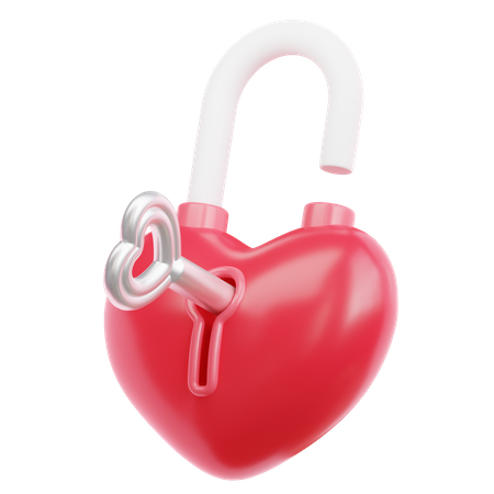 Heart Unlock  3D Icon