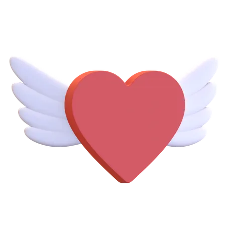 Heart Wing  3D Illustration