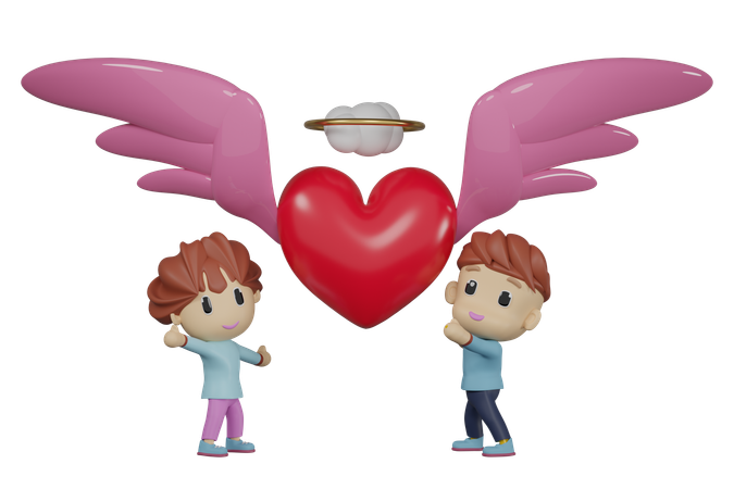 Heart Wings  3D Icon