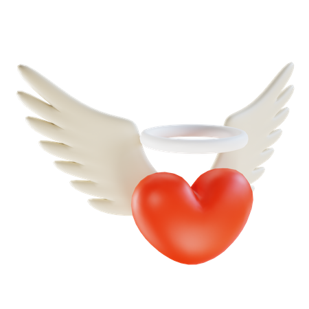 Heart Wings 3D Illustration