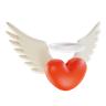3d heart wings illustration