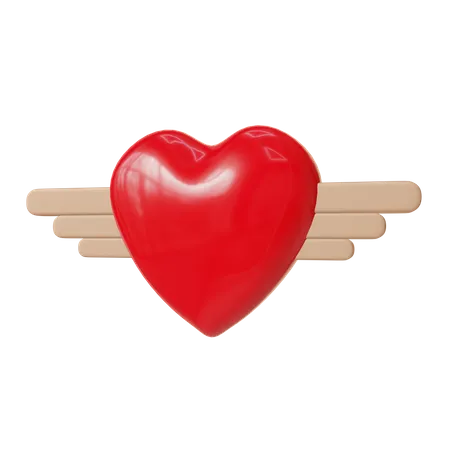 These Are 3 D Heart Wings Icons Commonly Used In Design And Games 3D Icon