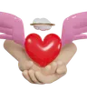 Heart Wings With Hands