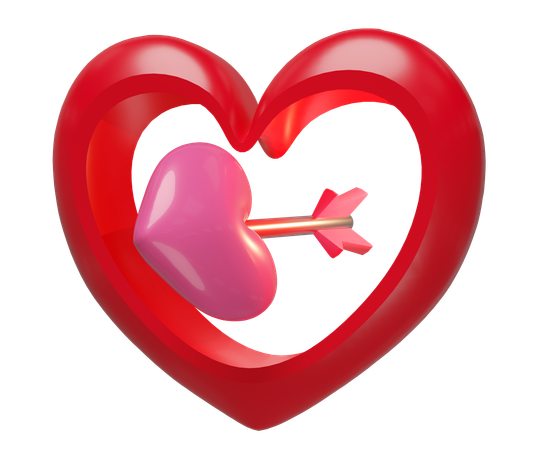 Heart with a hole arrow  3D Icon