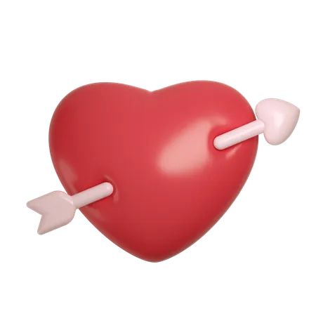 Heart With Arrow Icon Illustration In 3 D Design 3D Icon