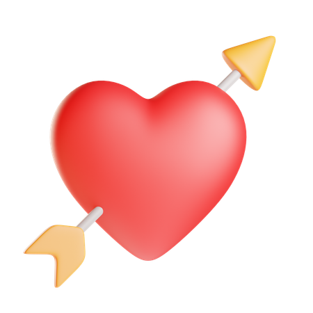 矢印付きハート  3D Icon