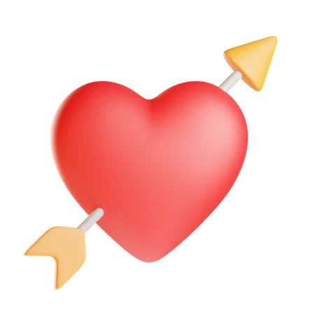 矢印付きハート  3D Icon