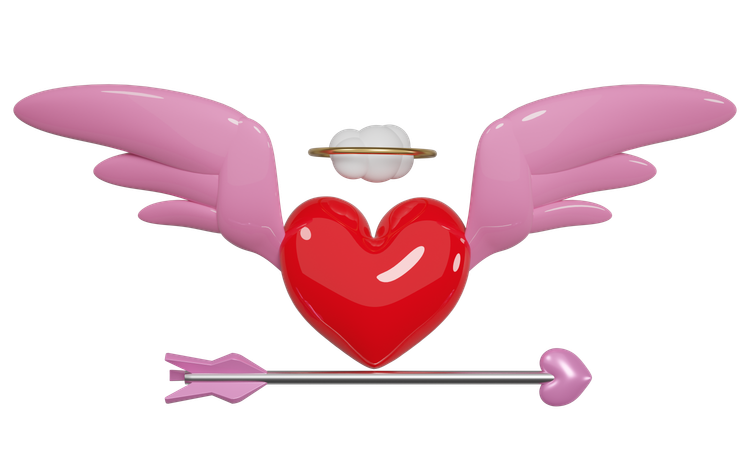 Heart With Arrow  3D Icon