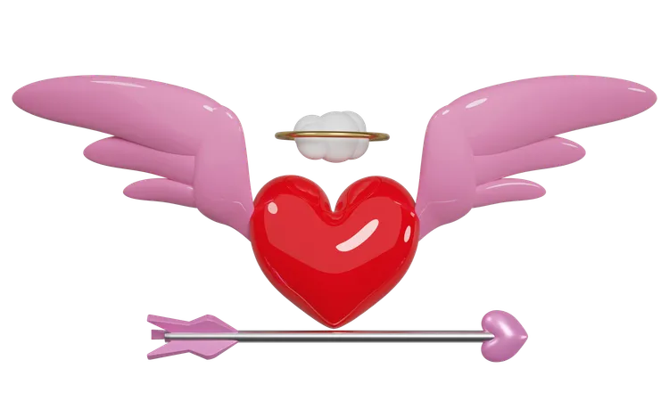 Heart With Arrow  3D Icon