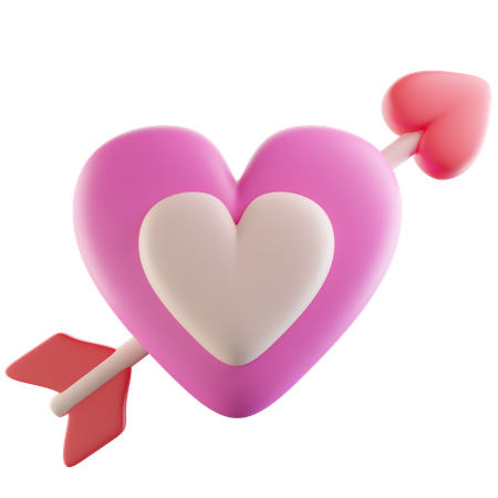 Heart With Arrow  3D Icon