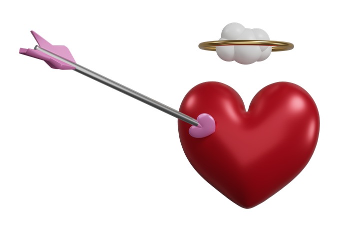 Heart With Arrow  3D Icon