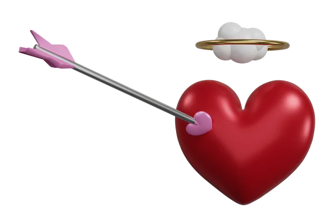 Heart With Arrow  3D Icon