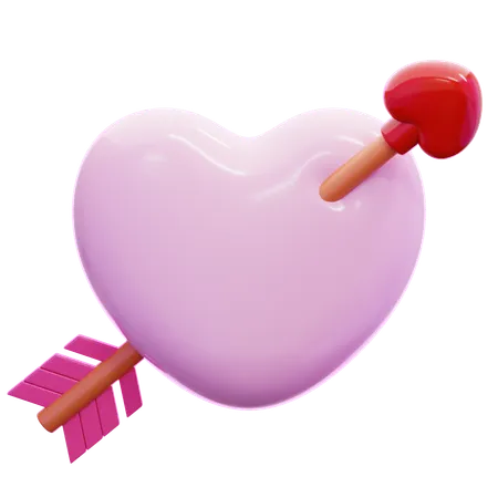 Heart With Arrow  3D Icon