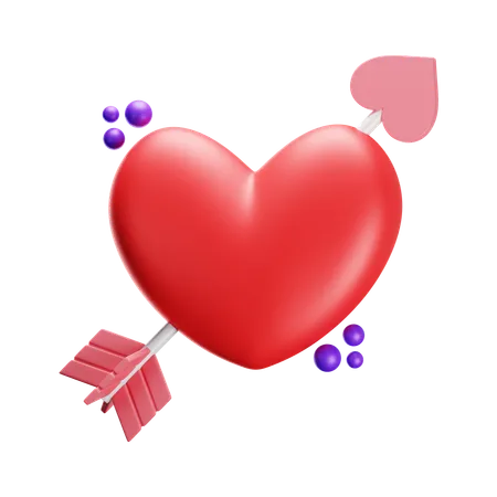 Heart With Arrow  3D Icon