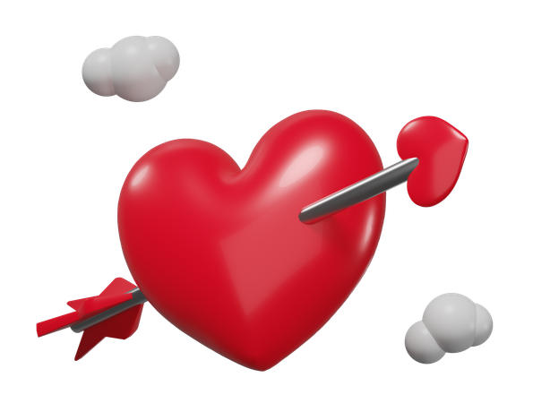 Heart With Arrow  3D Icon