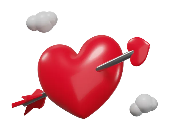 Heart With Arrow  3D Icon