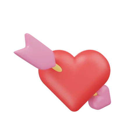 Heart With Arrow  3D Icon