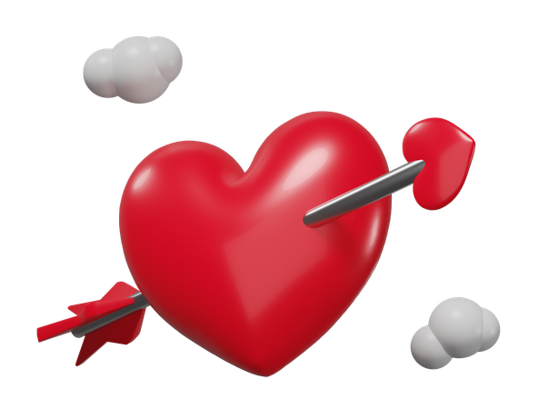 Heart With Arrow  3D Icon