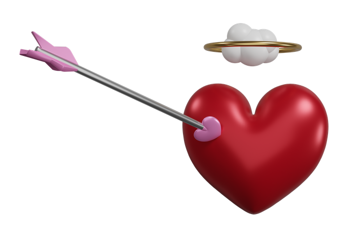 Heart With Arrow  3D Icon