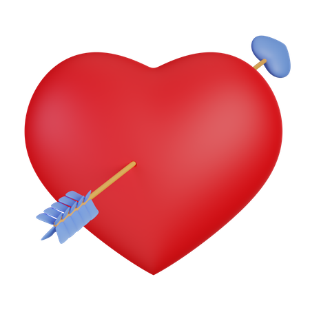 Heart with arrow 3D Illustration