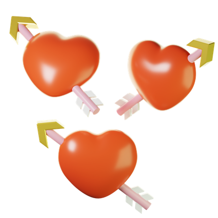 Heart With Arrows  3D Icon