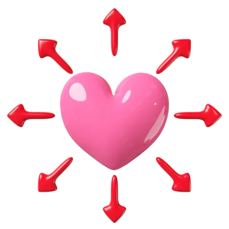 Heart With Arrows  3D Illustration