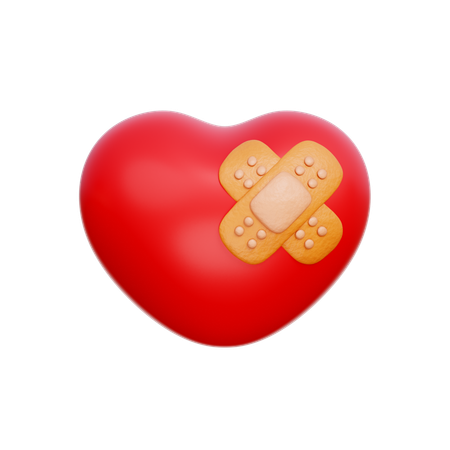 Heart with Bandage  3D Icon