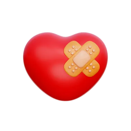 Heart with Bandage  3D Icon