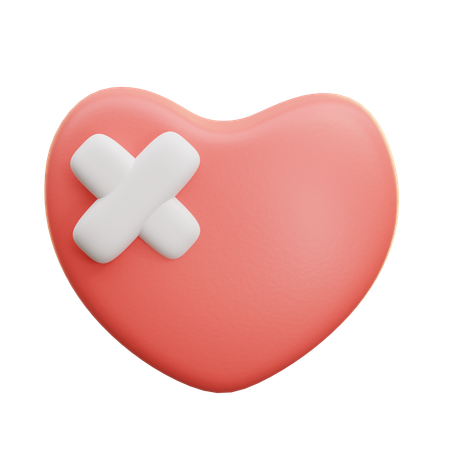 Heart With Bandage  3D Icon