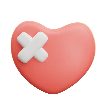 Heart With Bandage  3D Icon