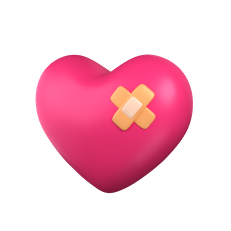 Heart with Bandage  3D Icon