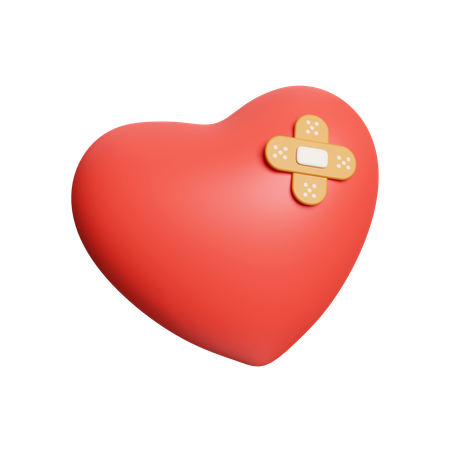 Heart With Bandage  3D Icon