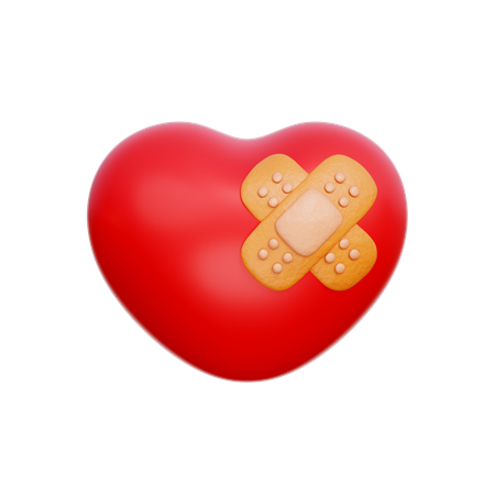 Heart with Bandage  3D Icon
