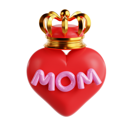 Heart with Crown  3D Icon