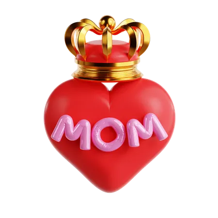 Heart with Crown  3D Icon