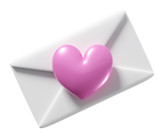 Heart With Envelope  3D Icon