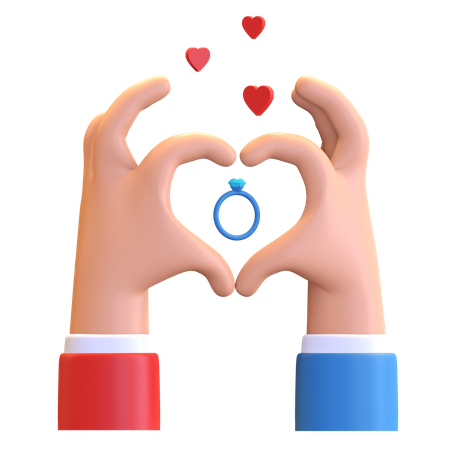 Heart with hands  3D Illustration