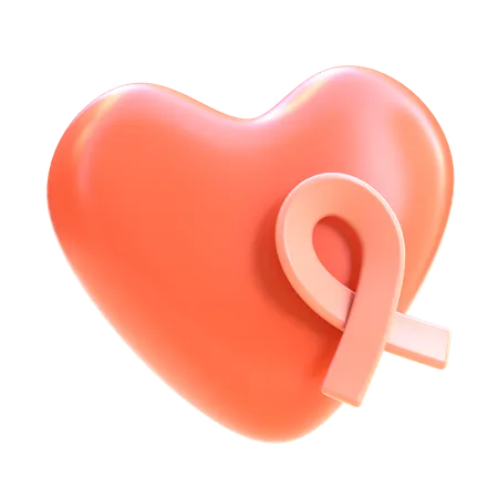 Heart With Ribbon  3D Icon