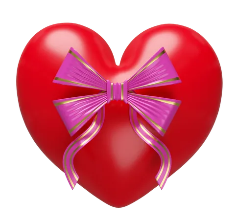 Heart with ribbon  3D Icon