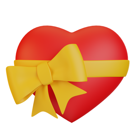 Heart with Ribbon  3D Icon