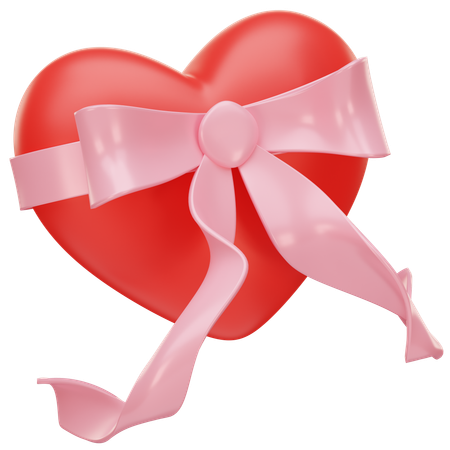 Heart With Ribbon  3D Icon