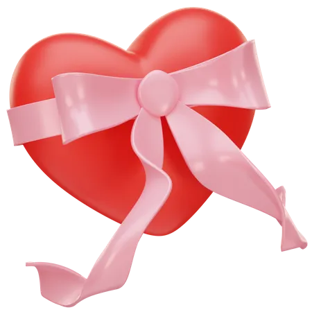 Heart With Ribbon  3D Icon